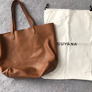 Cuyana pebbled leather tote